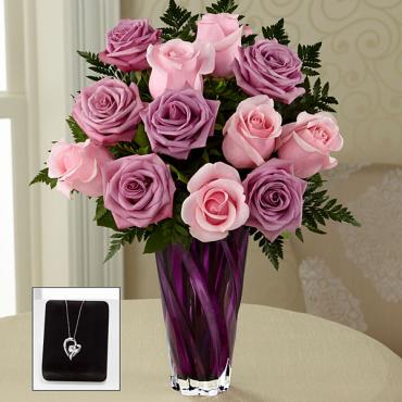 The Royal Treatment Rose Bouquet with Heart Pendant